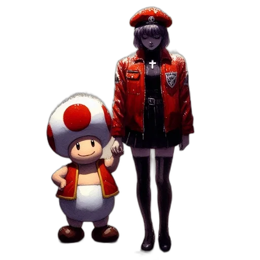 jacket, hat, robot, staff transparent PNG cut-out