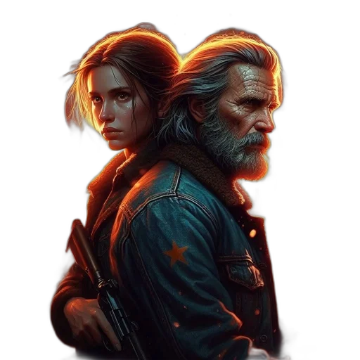 jacket, face, concept art, cyberpunk transparent PNG cut-out