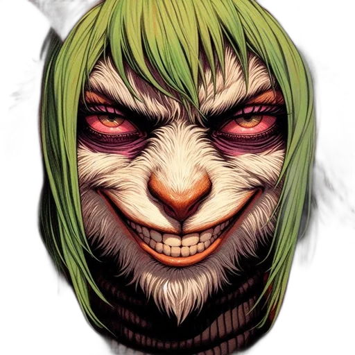 face, mask, creature, comic book art transparent PNG cut-out