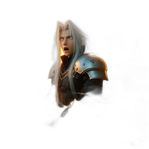 sword, weapon, face, hair transparent PNG cut-out