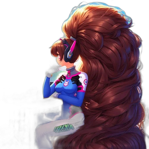 hair, creature, staff, mask transparent PNG cut-out