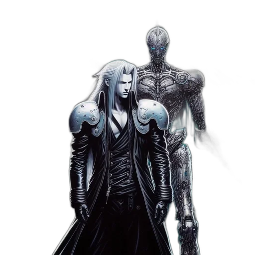 robot, sword, concept art, comic book art transparent PNG cut-out