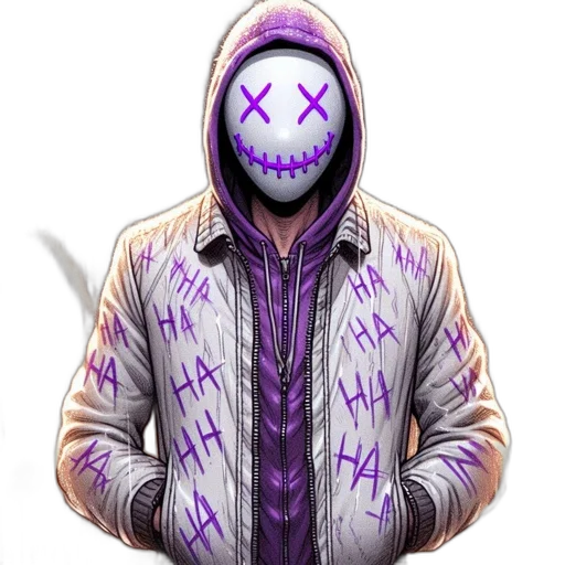 jacket, mask, face, staff transparent PNG cut-out