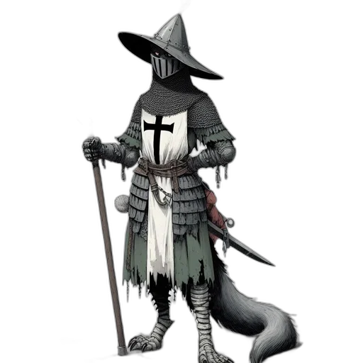 staff, sword, hat, dragon transparent PNG cut-out