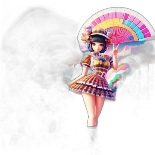 umbrella, hat, staff, dress transparent PNG cut-out