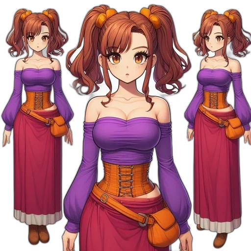 dress, crown, staff, pixel art transparent PNG cut-out