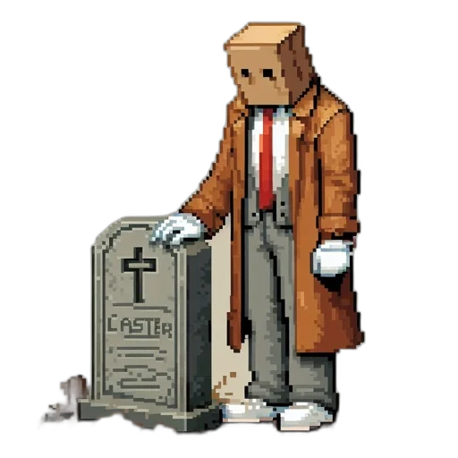 robot, jacket, pixel art, concept art transparent PNG cut-out