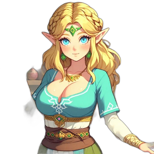 staff, dress, crown, fantasy art transparent PNG cut-out
