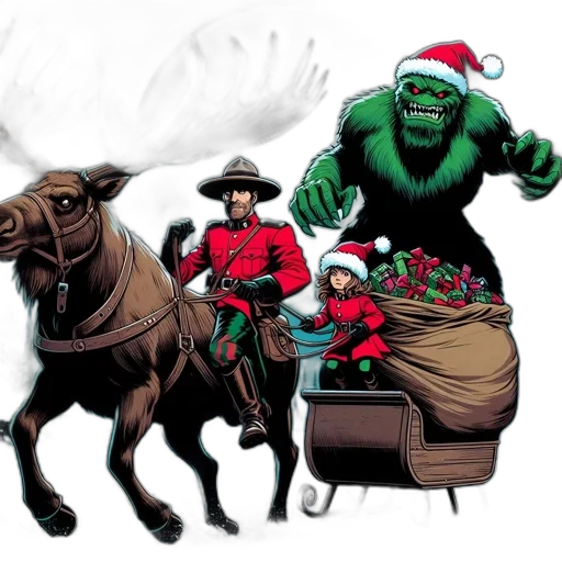 comic book art, concept art, winter, wonderland transparent PNG cut-out