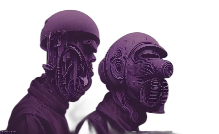 mask, robot, face, cyberpunk transparent PNG cut-out