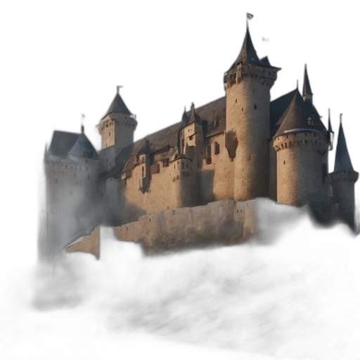 dragon, building, crown, sword transparent PNG cut-out