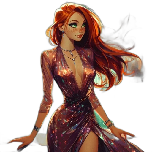 dress, fantasy art, concept art, comic book art transparent PNG cut-out