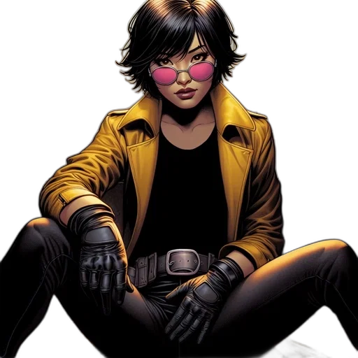 jacket, comic book art, concept art, golden transparent PNG cut-out