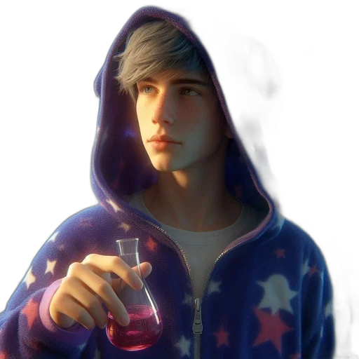 jacket, face, bottle, vaporwave transparent PNG cut-out