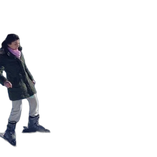 jacket, shoes, staff, creature transparent PNG cut-out