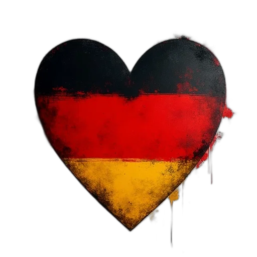 german, made, germany, heart transparent PNG cut-out