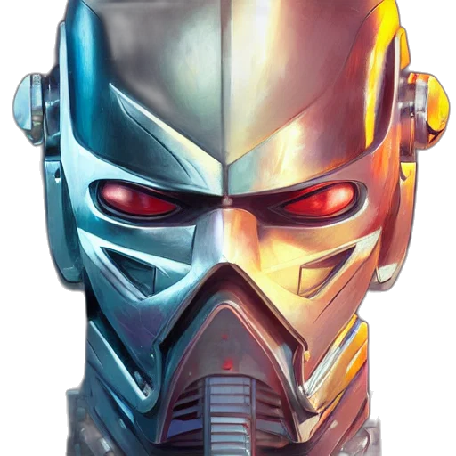 mask, robot, face, comic book art transparent PNG cut-out