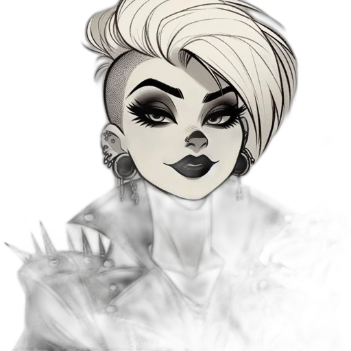 face, fantasy art, concept art, cartoon transparent PNG cut-out