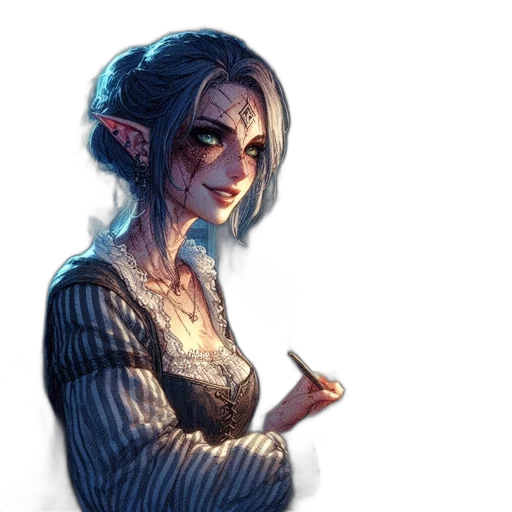 staff, face, dress, creature transparent PNG cut-out