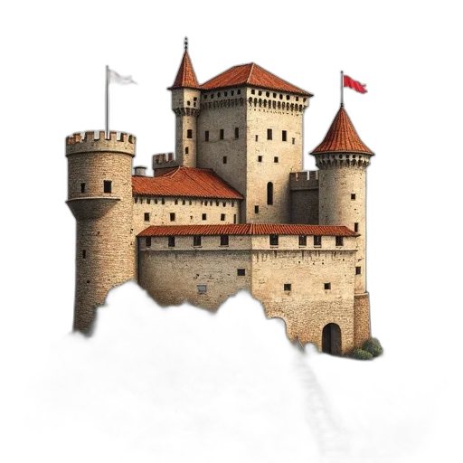building, crown, dragon, sword transparent PNG cut-out