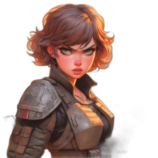 jacket, face, concept art, fantasy art transparent PNG cut-out