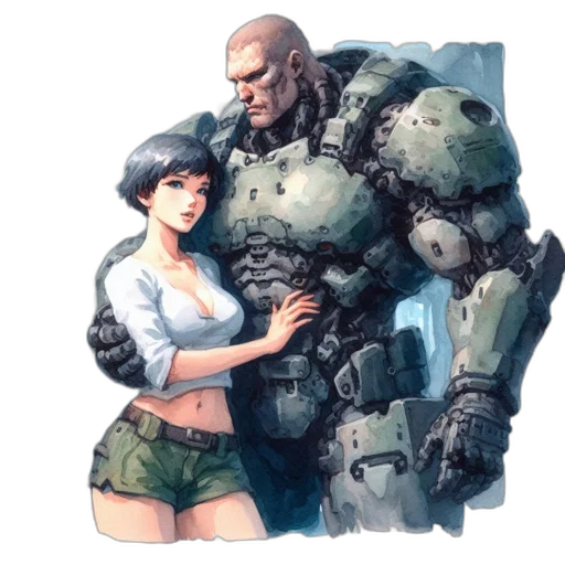robot, concept art, comic book art, fantasy art transparent PNG cut-out