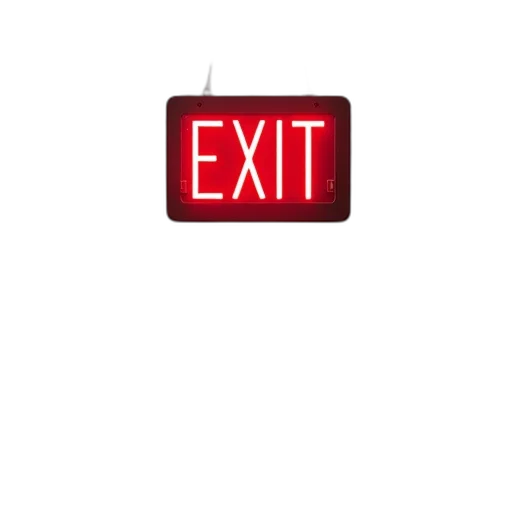 staff, hat, neon lights, exit transparent PNG cut-out