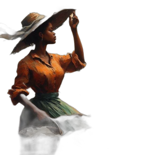 hat, dress, staff, umbrella transparent PNG cut-out