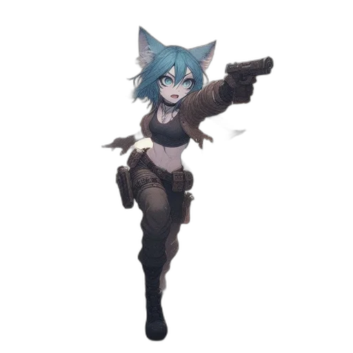 weapon, staff, animal, robot transparent PNG cut-out