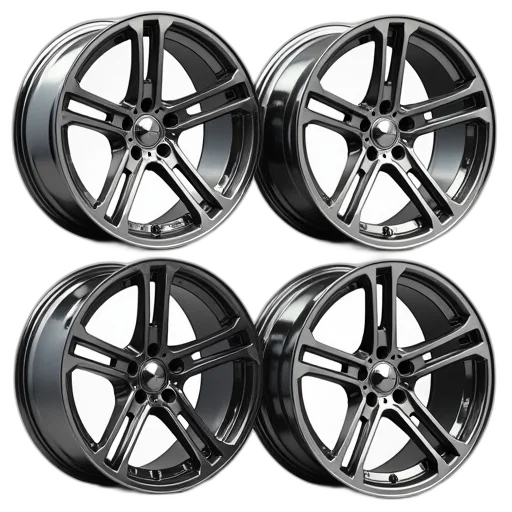 set, aluminum, rims, all transparent PNG cut-out