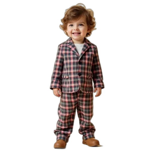 child, blazersuit, multicolored, checked transparent PNG cut-out