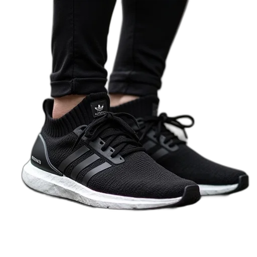 shoes, 3d render, photorealistic, dark transparent PNG cut-out