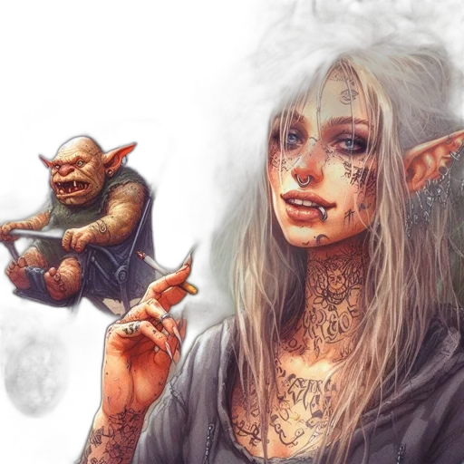 fantasy art, concept art, watercolor, photorealistic transparent PNG cut-out