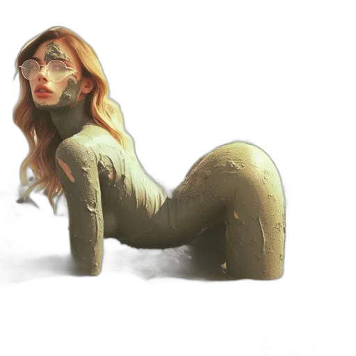 creature, hair, dress, staff transparent PNG cut-out