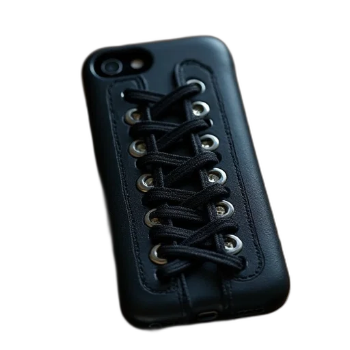 black, iphone, case, laces transparent PNG cut-out