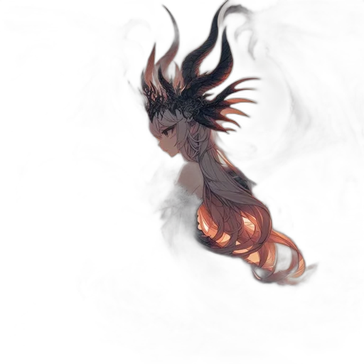 dragon, creature, mask, hair transparent PNG cut-out