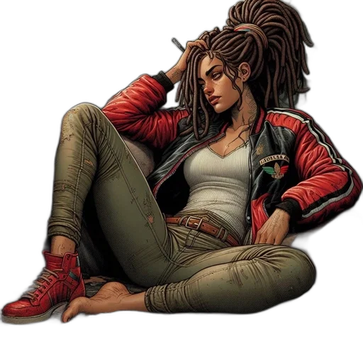 jacket, comic book art, concept art, cyberpunk transparent PNG cut-out
