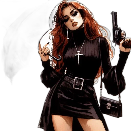 weapon, comic book art, concept art, cyberpunk transparent PNG cut-out