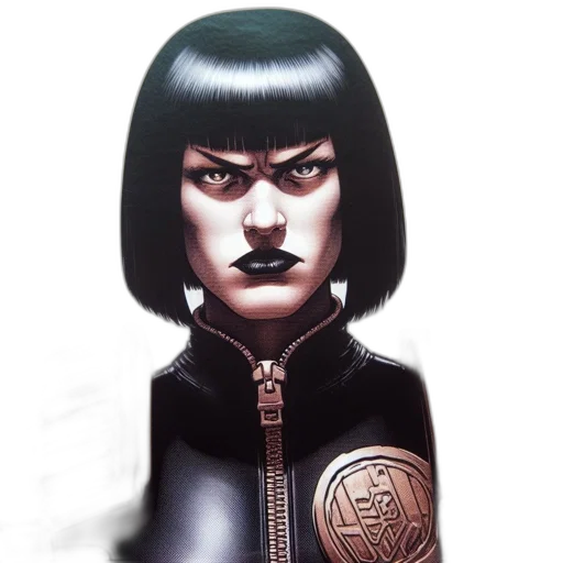 face, jacket, staff, comic book art transparent PNG cut-out
