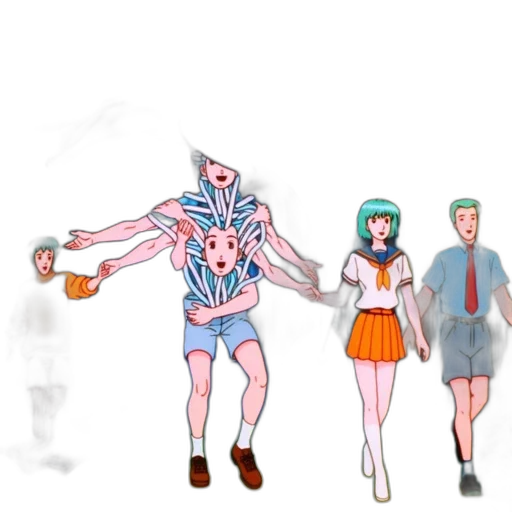 staff, concept art, anime, vaporwave transparent PNG cut-out