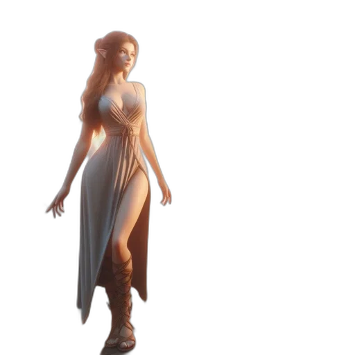 dress, staff, creature, jewelry transparent PNG cut-out