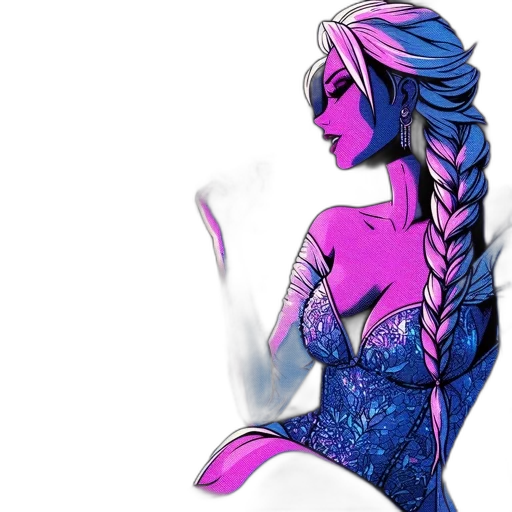 dress, fantasy art, vaporwave, pixel art transparent PNG cut-out