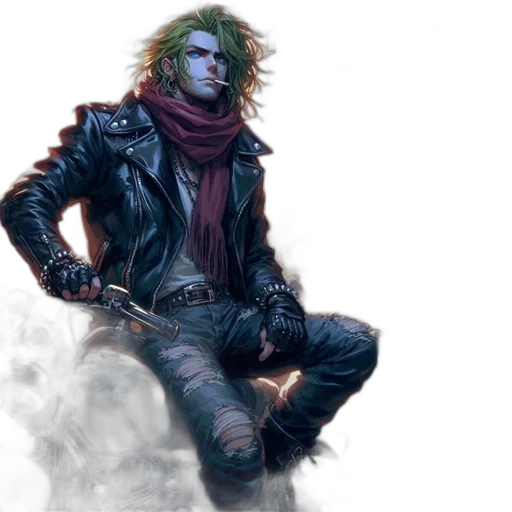 jacket, concept art, cyberpunk, comic book art transparent PNG cut-out