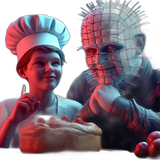 food, robot, mask, 3d render transparent PNG cut-out