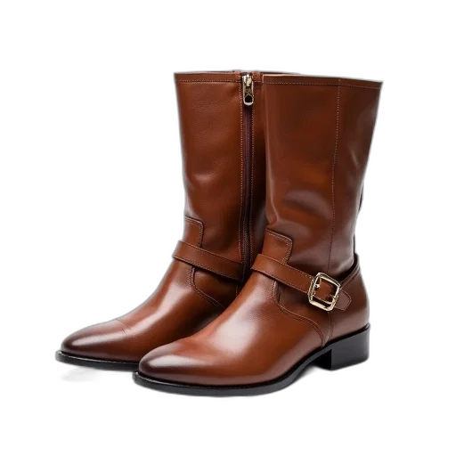 shoes, pair, brown, leather transparent PNG cut-out