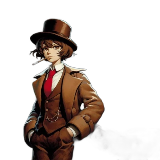 hat, staff, jacket, concept art transparent PNG cut-out