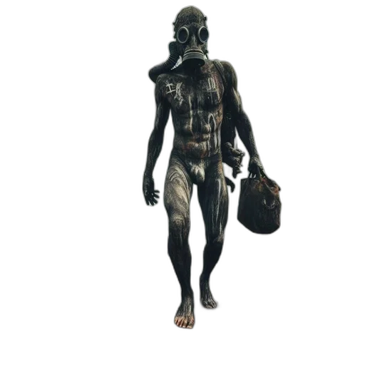 mask, creature, concept art, 3d render transparent PNG cut-out