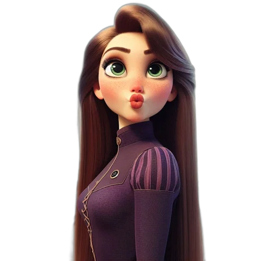 dress, hair, staff, face transparent PNG cut-out