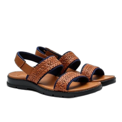 shoes, pair, brown, sandals transparent PNG cut-out