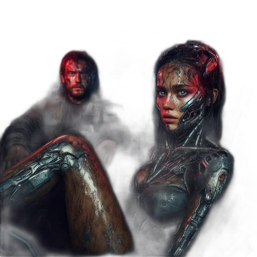robot, concept art, fantasy art, cyberpunk transparent PNG cut-out